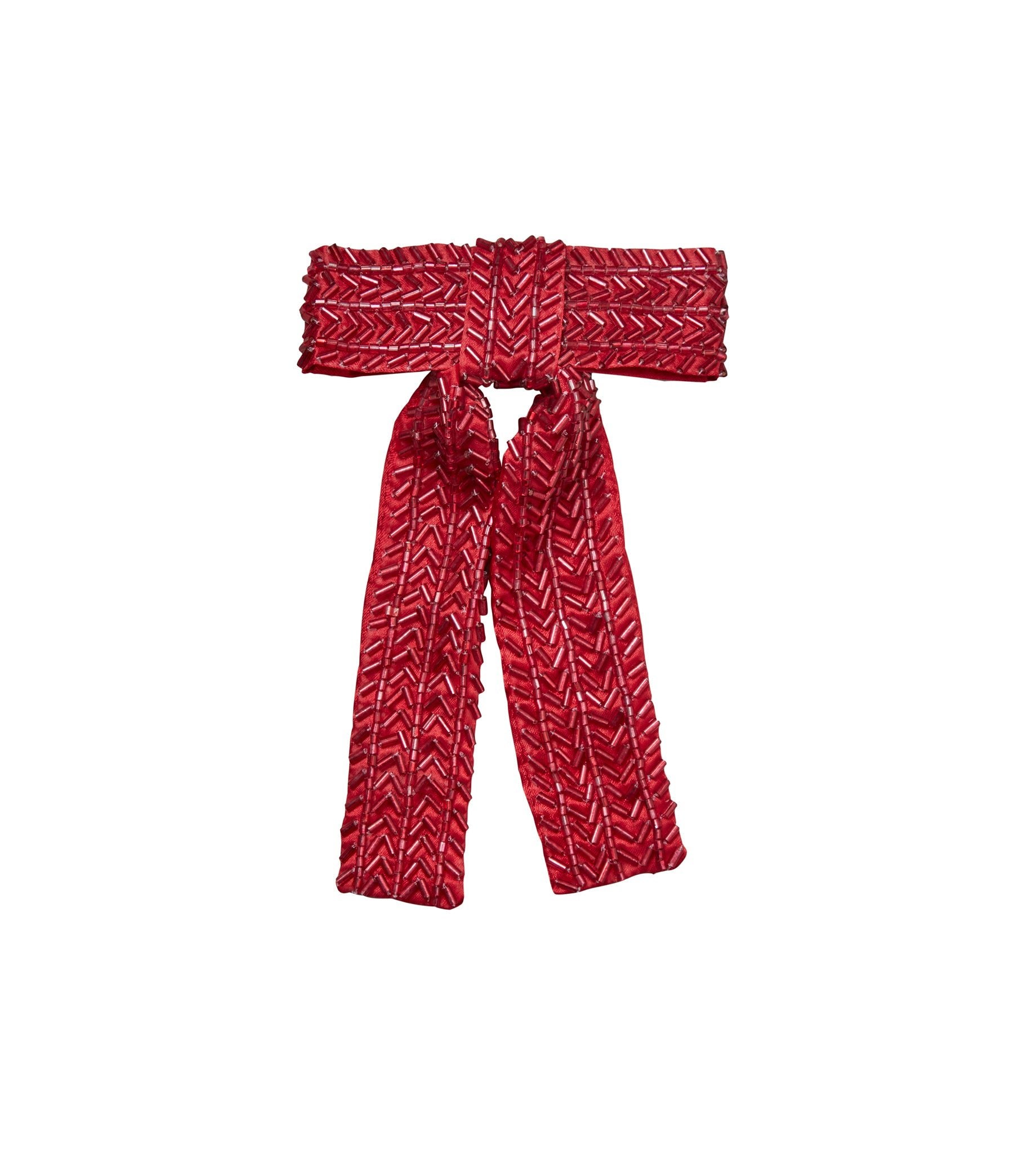 Merry Beaded sløjfe - Savvy Red